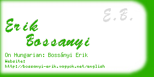 erik bossanyi business card