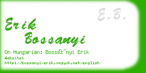erik bossanyi business card